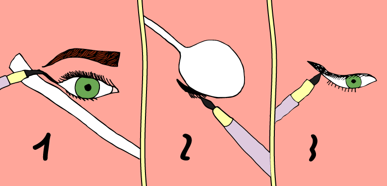 Mettere eyeliner con cucchiaio