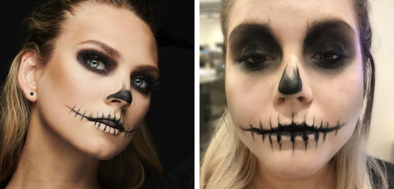 trucco halloween teschio