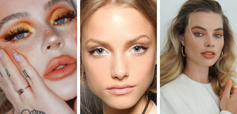 Make up arancione occhi azzurri