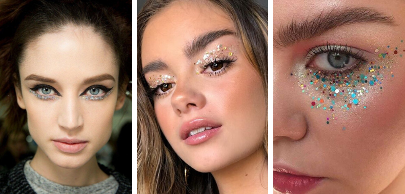 Trucco occhi glitter discoteca