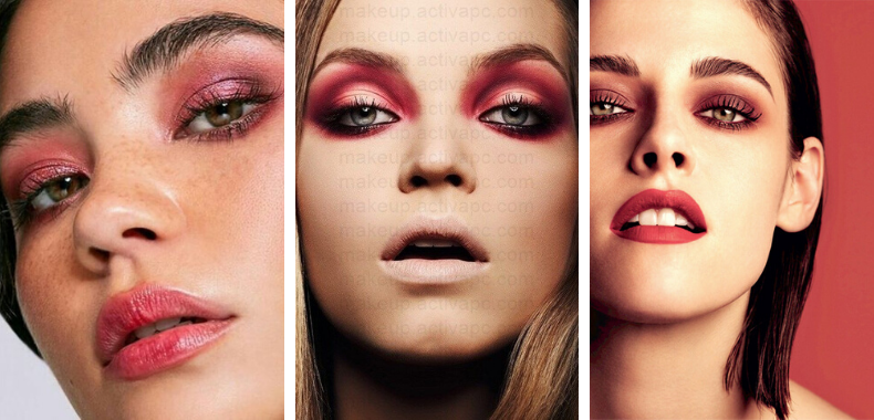 Trucco rosso occhi verdi