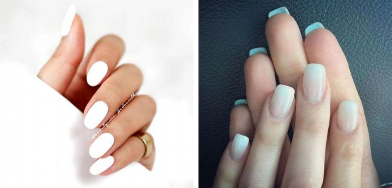 Smalto bianco vs color latte