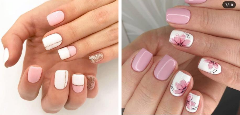 Unghie bianche e rosa