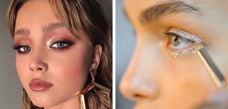 ombretti glitter abbronzatura