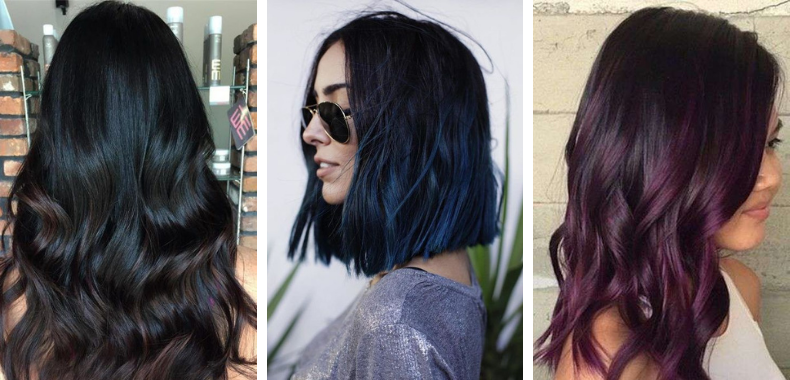 riflessante capelli neri