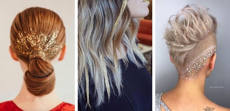 Glitter capelli acconciature Natale