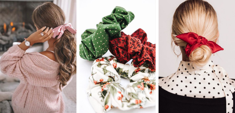 acconciature natale scrunchie