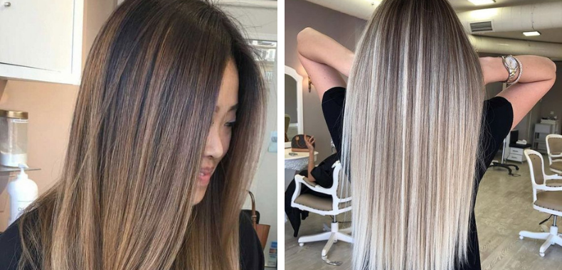 balayage capelli lisci