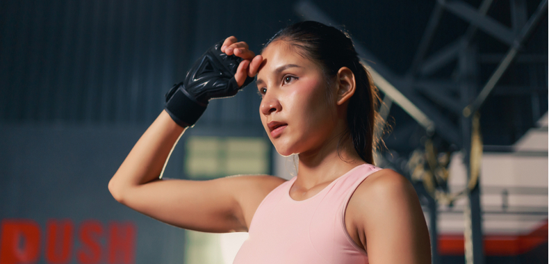 sudore palestra makeup