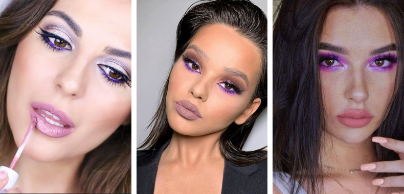 trucco viola occhi marroni